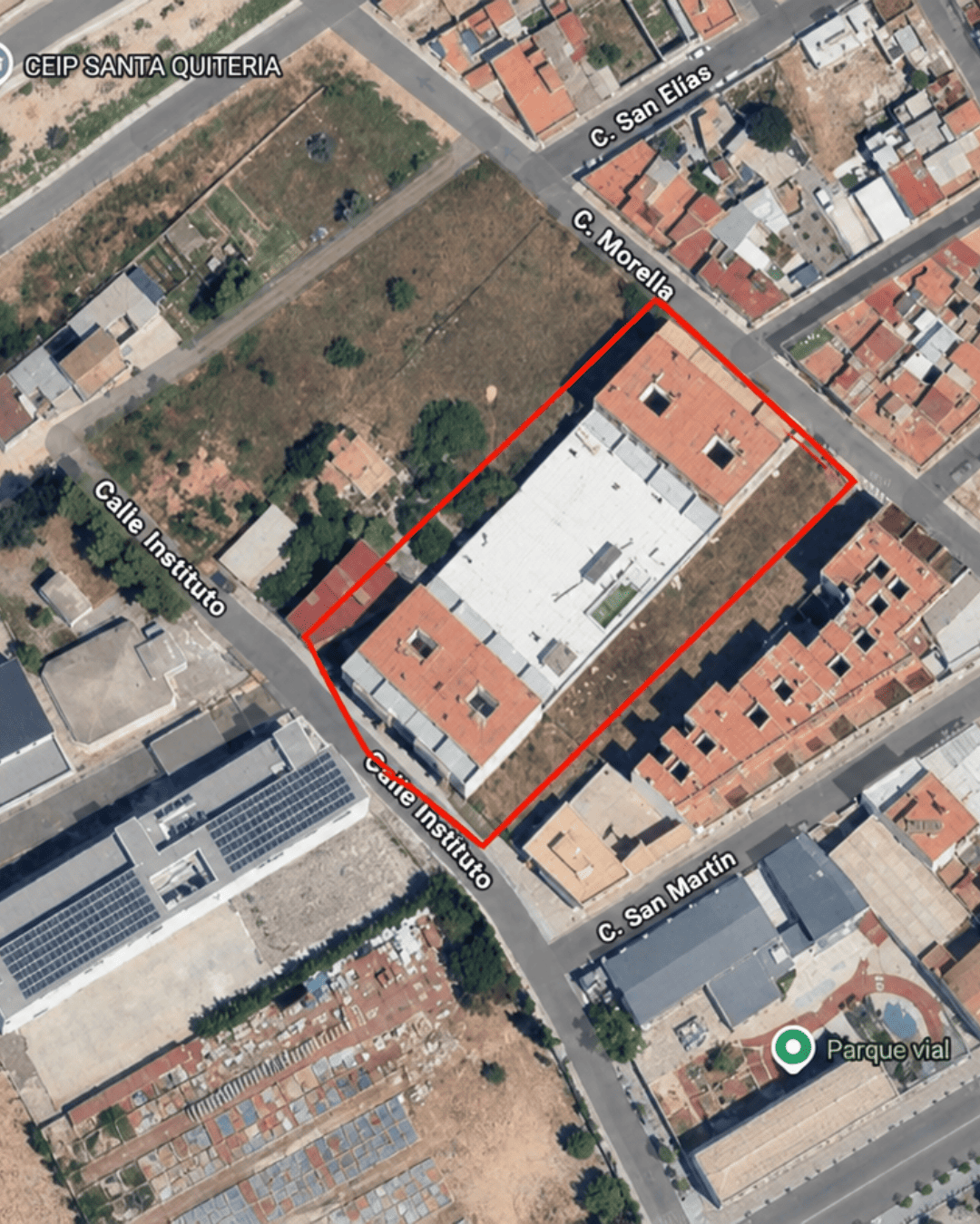 Vista aérea de la parcela del proyecto inmobiliario en Almassora, Castellón