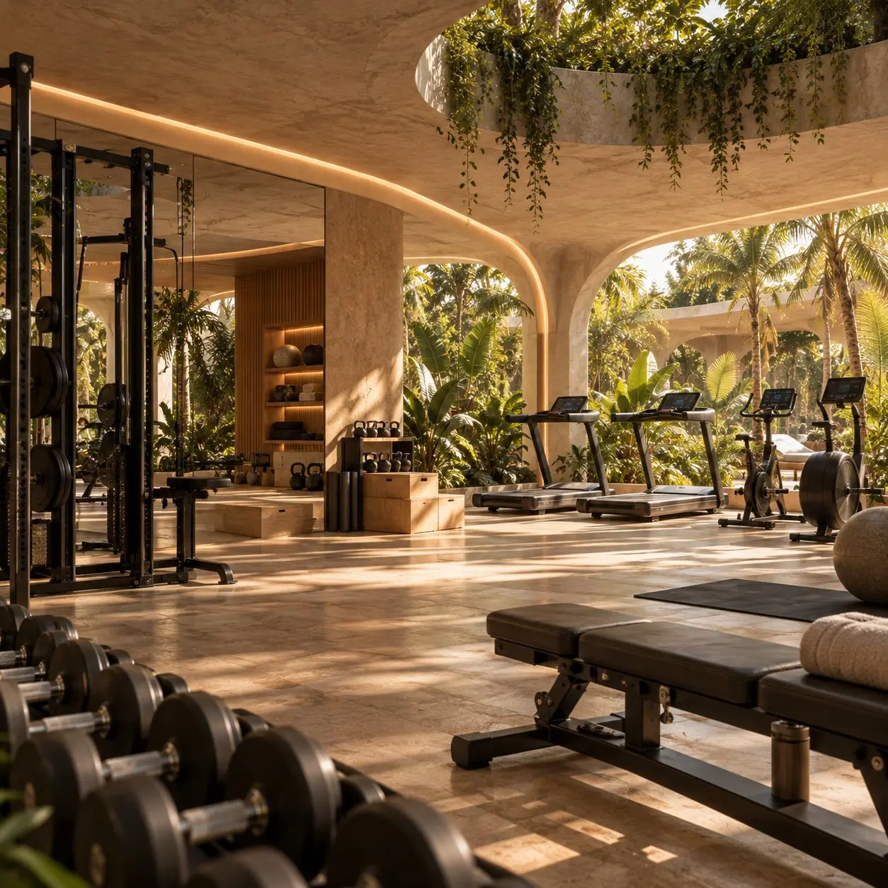 Gimnasio abierto a la vegetación en ANEI